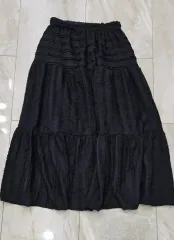 ブラック ラフ フレア スカート