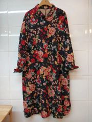 フラワー パータン ロング シャツ free