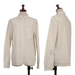 マドモアゼルノンノンMademoiselle NON NON コットンワンポイント刺繍ストライプシャツ 黄白他M位