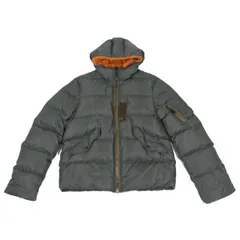 ジュンヤワタナベマン コムデギャルソンJUNYA WATANABE MAN COMME des GARCONS ×デュベティカDUVETICA レザーパッチフードダウンジャケット カーキオレンジMのサムネイル