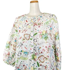 鴨居羊子パジャマ　新品未使用‼️TUNIC　春夏　7分袖前開きパジャマ　Wガーゼ・ハローレディ　26189　日本製　オフ色のサムネイル