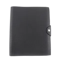 極美品★HERMES エルメス ユリスGM ブラック トゴ シルバー金具 リフィル付き 手帳カバー □J刻印 フランス製 レディース