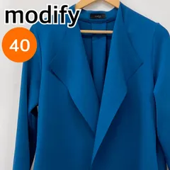 modify モディファイ アウター コート ロングコート ブルー 日本製 レディース 40サイズ 【CT2667】のサムネイル