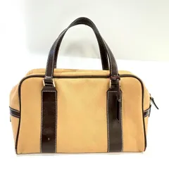 難あり バーバリー BURBERRY ブルーレーベル ハンドバッグ キャンバス レザー ベージュ ブラウン【鑑定済み】正規品