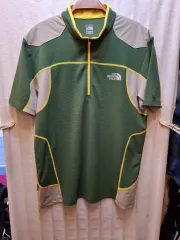 ノースフェイス 半袖 ジップアップ Tシャツ グリーン