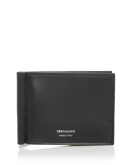 フェラガモ メンズ アクセサリー 財布 レザー Ferragamo Leather Money Clip Bifold Wallet Neroのサムネイル