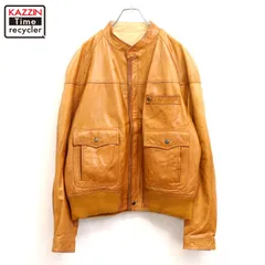 80s vintage ノーカラー リバーシブル レザージャケット メンズ 表記XLサイズ