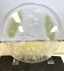 【北一硝子】 ガラス飾り大皿 約42cm