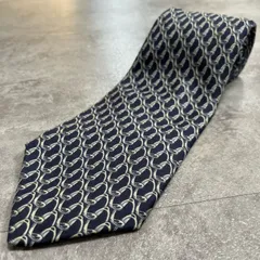 【GUCCI】グッチ シルクネクタイ シルク100% メンズ イタリア製 ネイビー 紺 総柄 GGモチーフ風 小紋柄 クラシック ドレス ビジネス 高級ブランド ヴィンテージ