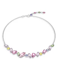 スワロフスキー レディース アクセサリー ネックレス・チョーカー・ペンダントトップ レース Swarovski Gema Multicolor Crystal Choker Necklace in Rhodium Plated 15 MultiSilver シ