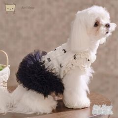 ハンドメイド犬服 ぽてたまドット❤エレガントワンピース - メルカリ