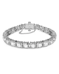 スワロフスキー レディース アクセサリー ブレスレット・バングル・アンクレット Swarovski Millenia Square Crystal Flex Bracelet in Rhodium Plate White ホワイト