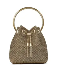 ジミーチュー レディース バッグ ハンドバッグ Jimmy Choo Bon Bon Ring Handle Bucket Bag ChampagneGold ゴールド