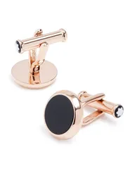モンブラン メンズ アクセサリー カフスボタン Montblanc Meisterstuck Rose Gold Onyx Round Cufflinks Black ブラック