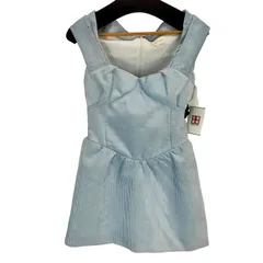 ユーズドフルギ USED古着 {{SHUSHU/TONG}}Blue Embellished Pleated Minidress レディース UK：6 