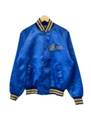 US古着 ナイロンスタジャン リブ袖 BIG DADDY GEORGE スナップボタン M ブルー メンズ/004