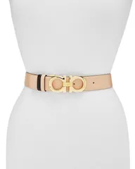サルヴァトーレ フェラガモ レディース バッグ ボディバッグ・ウエストポーチ Salvatore Ferragamo Womens Adjustable Reversible Gancini Belt New Bisque