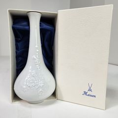 未使用保管品 Meissen マイセン クリスタル 2001年 干支 蛇 花瓶