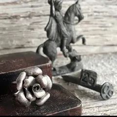 【リング】バラ　ローズ　立体的　ボリューム　70’sフランス