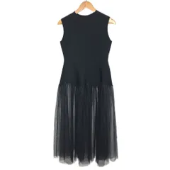 【倉吉店】 中古 CELFORD | セルフォード ワンピース スカラップ切替ドッキングニットワンピ-ス CWNO242307 ブラック サイズ：38 【112】