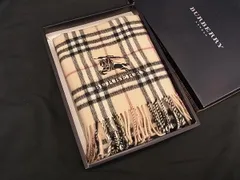 ■新品■未使用■ BURBERRY バーバリー ノバチェック ウール100% マフラー ストール ショール 防寒具 ベージュ系 FV7920