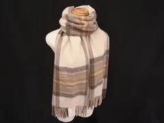 ■新品■未使用■ Johnstons of Elgin ジョンストンズ オブ エルガン カシミヤ100% フリンジ マフラー ストール ベージュ系 FV7937