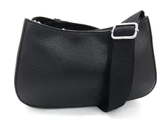 ■新品同様■ Calvin Klein カルバンクライン レザー クロスボディ ショルダーバッグ 斜め掛け 肩掛けかばん ブラック系 FR8332