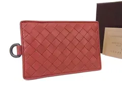 ■極美品■ BOTTEGA VENETA ボッテガヴェネタ イントレチャート レザー カードケース カード入れ パスケース ボルドー系 BT3082
