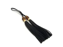 ■極美品■ GUCCI グッチ バンブー レザー タッセル バックチャーム ストラップ レディース ブラック系 FT7273