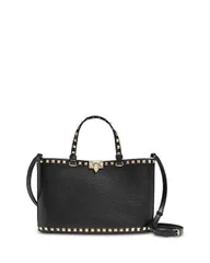 ヴァレンティノ レディース バッグ ハンドバッグ Valentino Garavani Rockstud Small Top Handle Bag Black ブラック