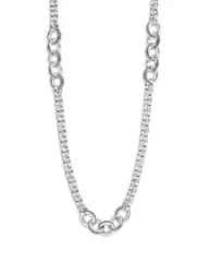 ラゴス レディース アクセサリー ネックレス・チョーカー・ペンダントトップ レース LAGOSterling Silver Signature Caviar Interlocking Ring Stationecklace 20 Silver シルバー