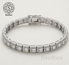 トレンド最前線】グリーン×ゴールド テニスチェーンブレスレット 