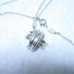 美品 Tiffany & Co. ティファニー シグネチャー クロス ネックレス シルバー 925 トップ W 1.5ｃｍ Chain 41cm