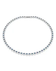スワロフスキー レディース アクセサリー ネックレス・チョーカー・ペンダントトップ レース Swarovski Una Blue White Crystal Angelic Tennis Necklace 148751575 BlueSilver ブルー