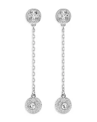 スワロフスキー レディース アクセサリー ピアス・イヤリング Swarovski Una Crystal Angelic Front To Back Drop Earrings Silver シルバー