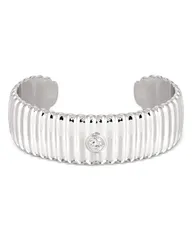 エティカ レディース アクセサリー ブレスレット・バングル・アンクレット リブ Ettika Crystal Solitaire Ribbed Cuff Bracelet Silver シルバーのサムネイル