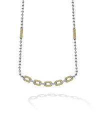 ラゴス レディース アクセサリー ネックレス・チョーカー・ペンダントトップ レース LAGOS 18K Yellow Gold Sterling Silver Caviar Lux Diamond Chain Link Collar Necklace 1618