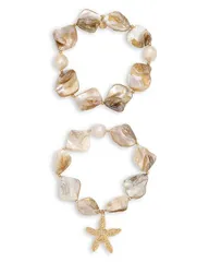 エティカ レディース アクセサリー ブレスレット・バングル・アンクレット Ettika True Shell Stretch Bracelets Set of 2 Gold ゴールドのサムネイル