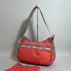 2603-24｜レスポートサック ショルダーバッグ ナイロン グレー 蛍光ピンク
