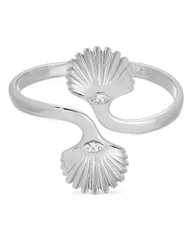 エティカ レディース アクセサリー ブレスレット・バングル・アンクレット Ettika Santorini Cubic Zirconia Shell Cuff Bracelet Silver シルバーのサムネイル