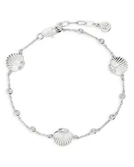 エティカ レディース アクセサリー ブレスレット・バングル・アンクレット アンクル Ettika Santorini Cubic Zirconia Shell Ankle Bracelet Silveのサムネイル