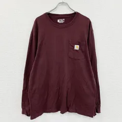 古着 used　Carhartt　カーハート　長袖Tシャツ/ロンT　ポケット付き　ボルドー　Lサイズ