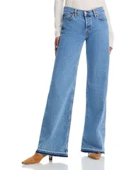 リダン レディース ボトムス デニムパンツ ワイドレッグ ジーンズ REDONE Mid Rise Wide Leg Jeans in Azulito Azulito