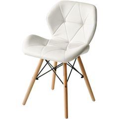 【単品１脚】ダイニングチェア 椅子 PUレザー座面 コンパクト 木脚 レーダーチェア イームズチェア 蝶々チェア おしゃれ 組立簡単 北欧 イス PU テレワーク 在宅ワーク耐荷重100kg