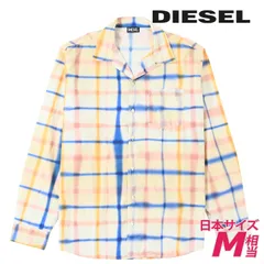 新品・未使用 ディーゼル DIESEL [Mサイズ相当] 長袖シャツ メンズ チェック柄 オーバルDワンポイント刺繍 コットン S-DARRA