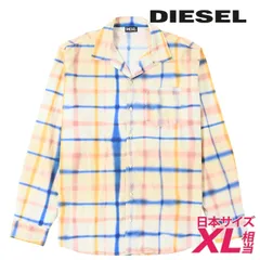 新品・未使用 ディーゼル DIESEL [XLサイズ相当] 長袖シャツ メンズ チェック柄 オーバルDワンポイント刺繍 コットン S-DARRA