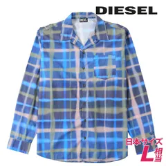 新品・未使用 ディーゼル DIESEL [Lサイズ相当] 長袖シャツ メンズ チェック柄 オーバルDワンポイント刺繍 コットン S-DARRA