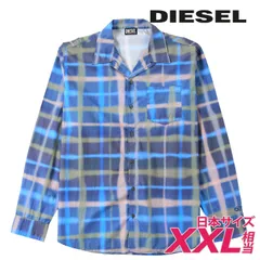 新品・未使用 ディーゼル DIESEL [XXLサイズ相当] 長袖シャツ メンズ チェック柄 オーバルDワンポイント刺繍 コットン S-DARRA