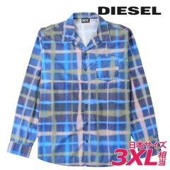 新品・未使用 ディーゼル DIESEL [3XLサイズ相当] 長袖シャツ メンズ チェック柄 オーバルDワンポイント刺繍 コットン S-DARRA