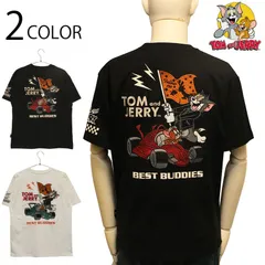 NEVERMIND × TOM and JERRY レーシングカート × トムアンドジェリー 刺繍 天竺 半袖 Tシャツ （ TJN-2624 ）  TOM＆JERRY 半袖 Tシャツ カットソー アメカジ カジュアル レーシングカート トム ジェリー 刺繍のサムネイル